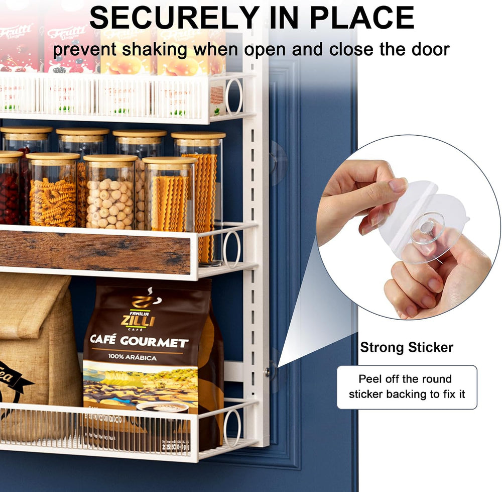 9 Tier Over the Door Pantry Organizer 2 IN 1 Hanging or Wall Mounted Spice Ra...