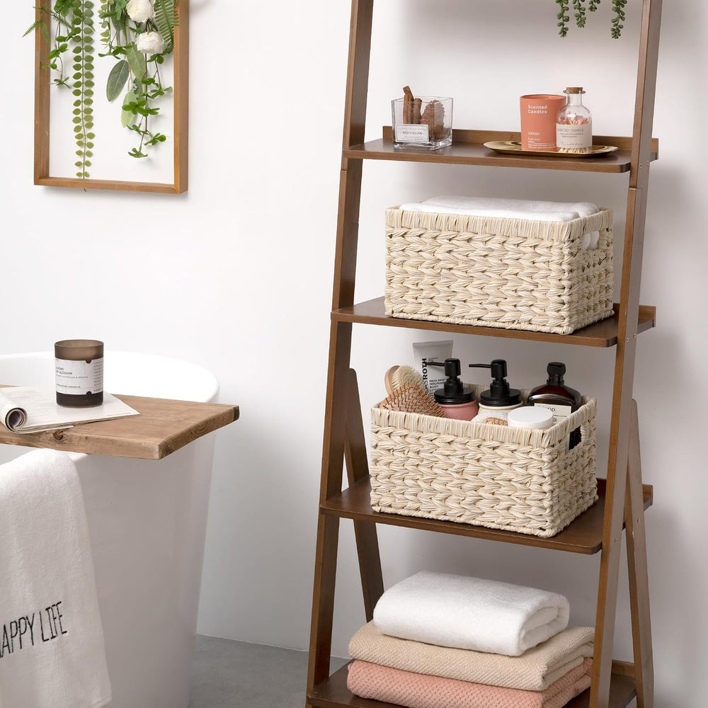 GRANNY SAYS White Wicker Baskets for Storage, Wicker Storage Baskets,2-Pack