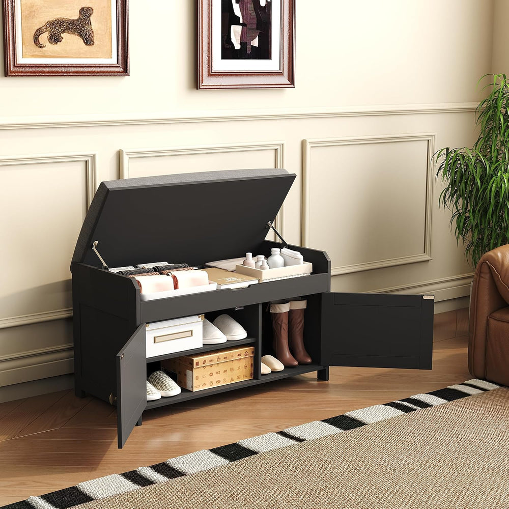 HOMEFORT 30" Shoe Bench with Lift Top Storage, Entryway Bench with Cushi...
