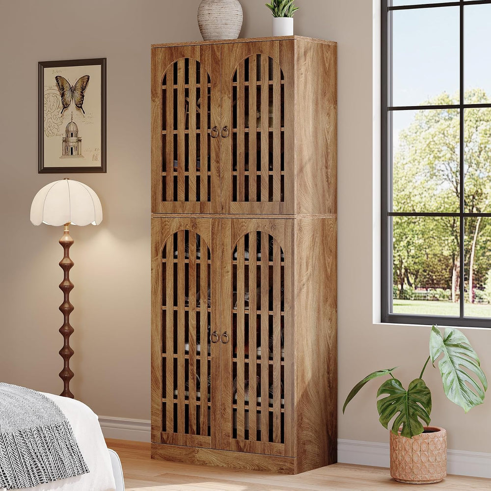 Tribesigns 70.86" Tall Shoe Storage Cabinet with Doors and Shelves, 9-Ti...