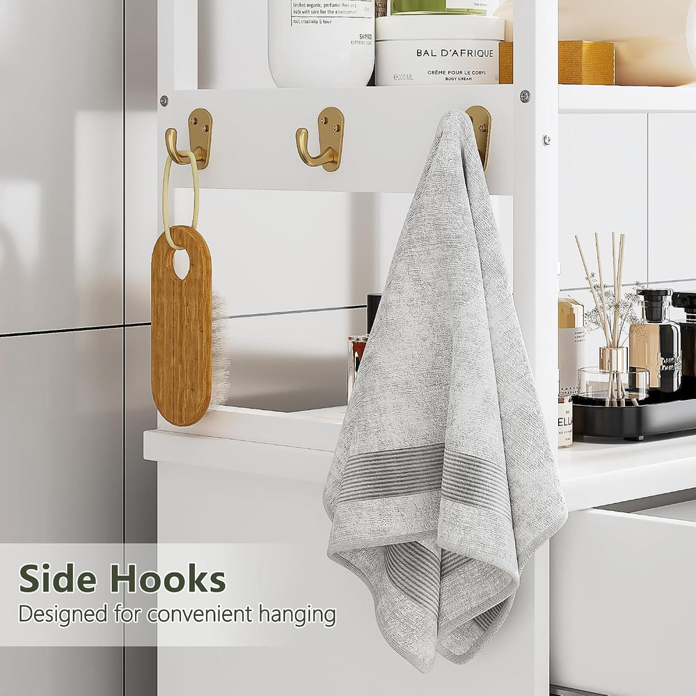 VECELO 53" Tilt Out Laundry Hamper, Tall Bathroom Cabinet with Hidden Re...