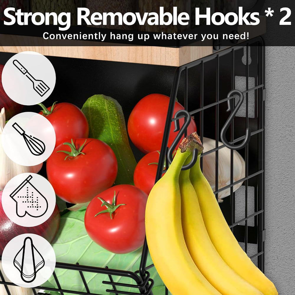 Magnetic Spice Rack for Refrigerator, Fruit, Potato & Onion Storage Bin,L...
