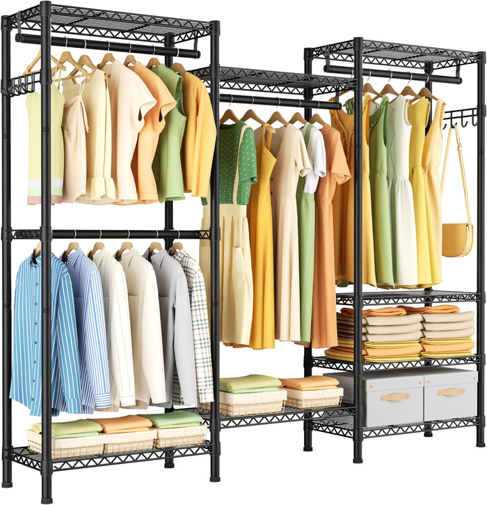 Heavy Duty Garment Rack Large Clothes Rack, Freestanding Closet Portable