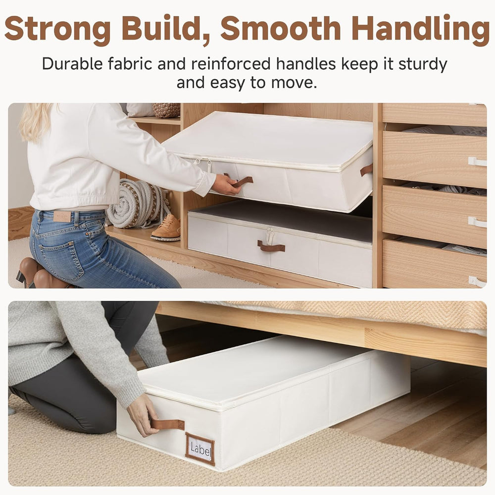 StorageWorks 7 Inch Low Profile Under Bed Clothes Storage Bins with Lids