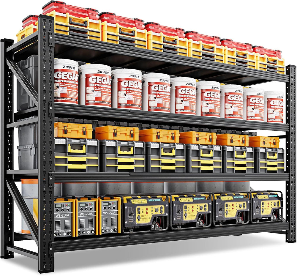 79" Wide Metal Garage Shelves, 7000LBS Storage Shelving Heavy Duty, Stan...
