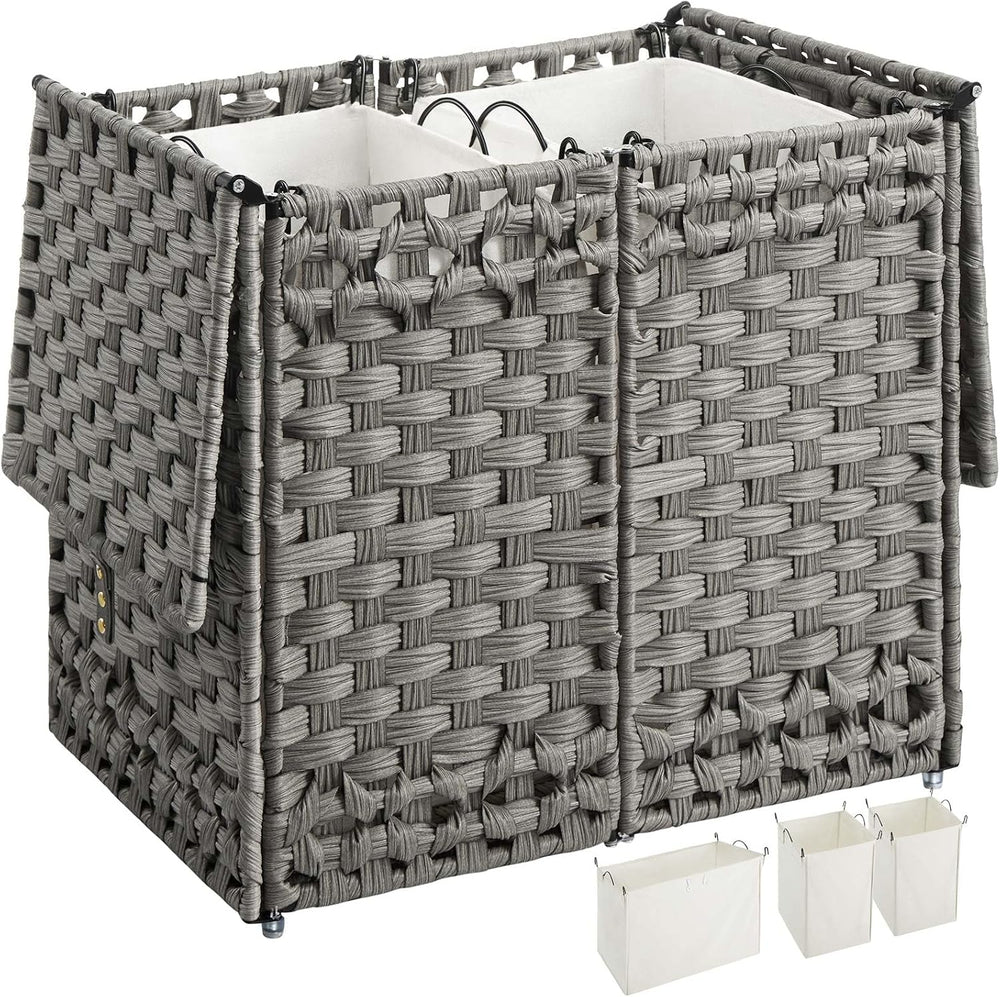 Greenstell Laundry Hamper with Lid and 2 & 1 Removable Liner Bags, No Ins...