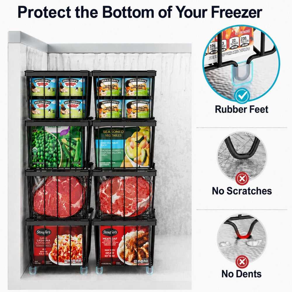 iSPECLE Chest Freezer Organizer - Small Storage Baskets for 7 Cu.Ft, 8 Pack