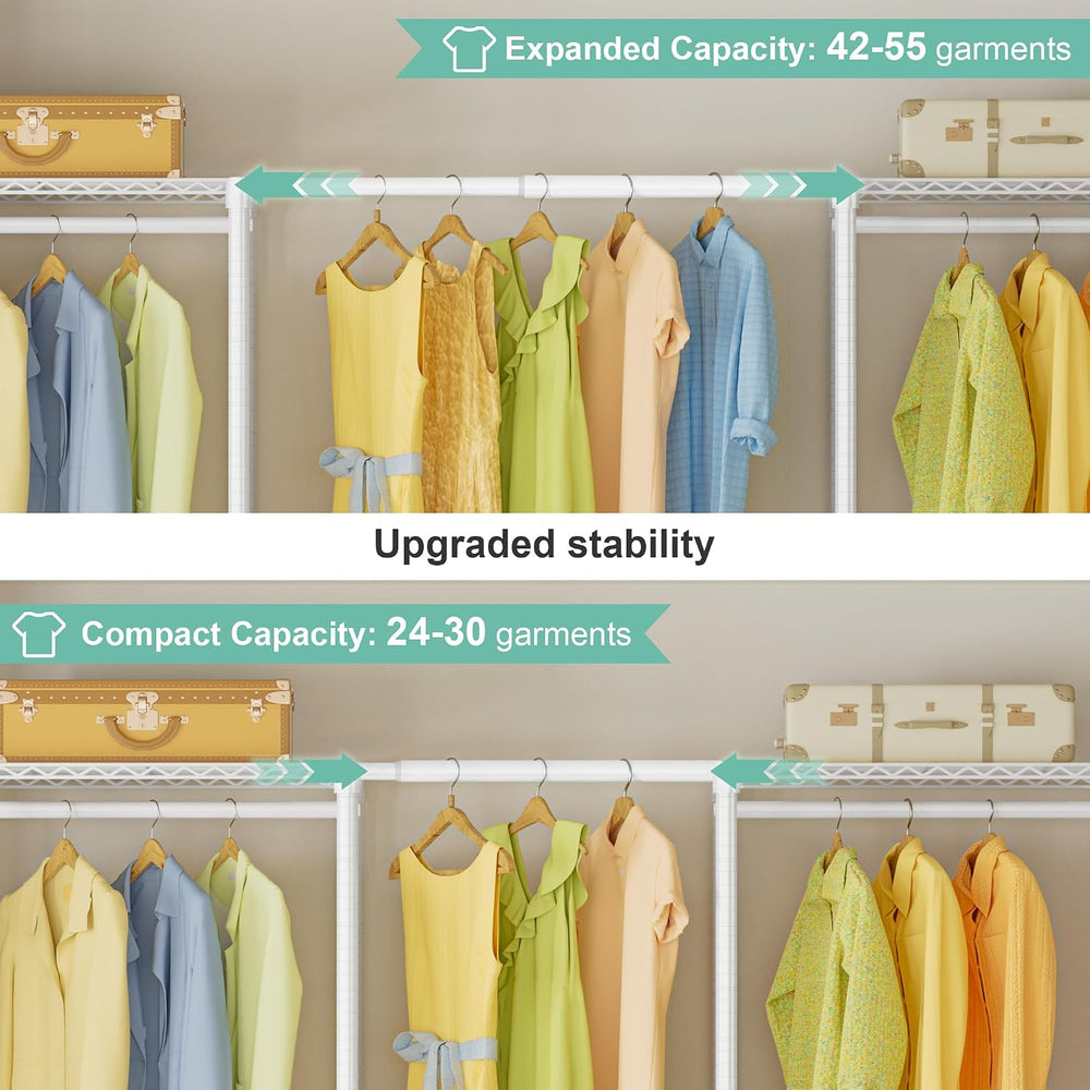 SEMHOR E06 Expandable Heavy Duty Clothes Rack for Reach-in Closet