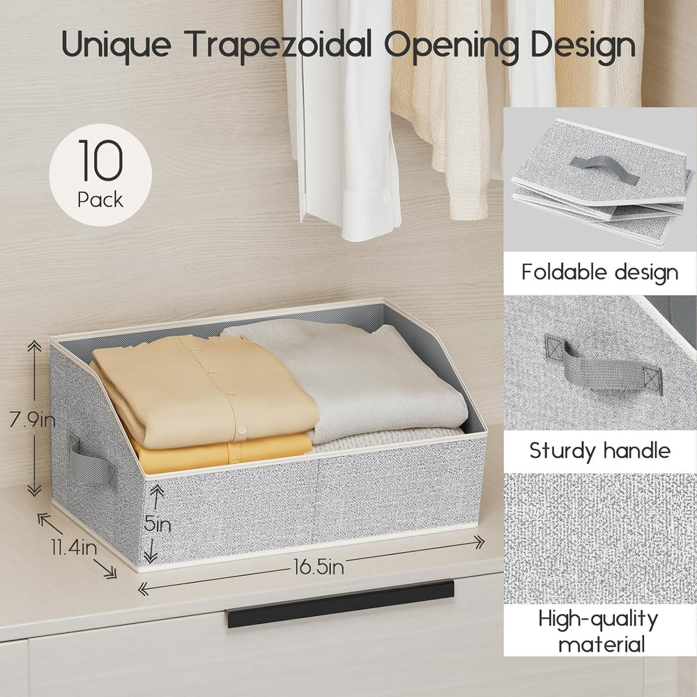 Homsorout Large Closet Organizers and Storage Bins - 8 Pack Trapezoid Storage...