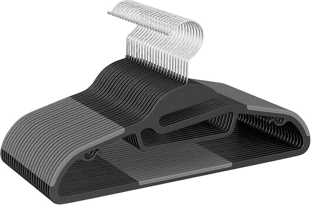 Heavy Duty Plastic Hangers 50 Pack with Non-Slip Design,0.2 Inches Thick,360°...