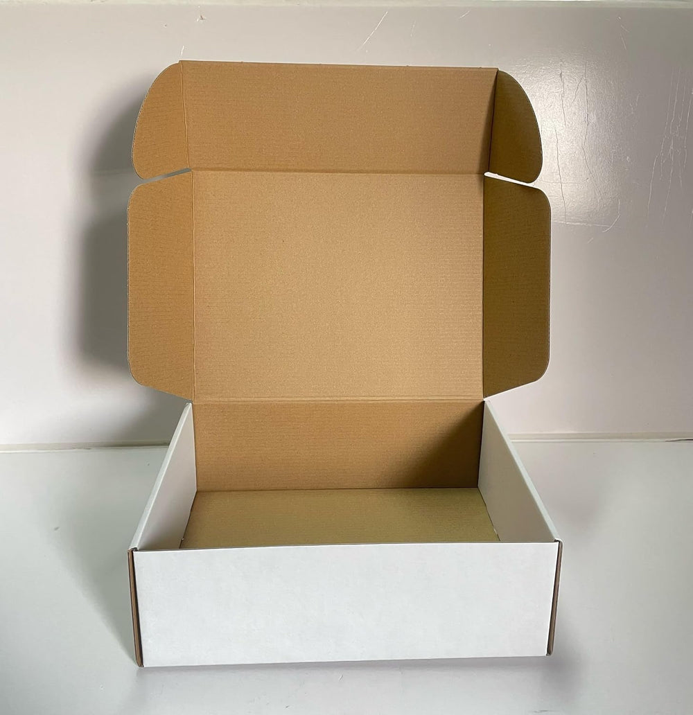 Rongyangtong13x10x4 Shipping Boxes Set of 18, White Small Corrugated Cardboar...