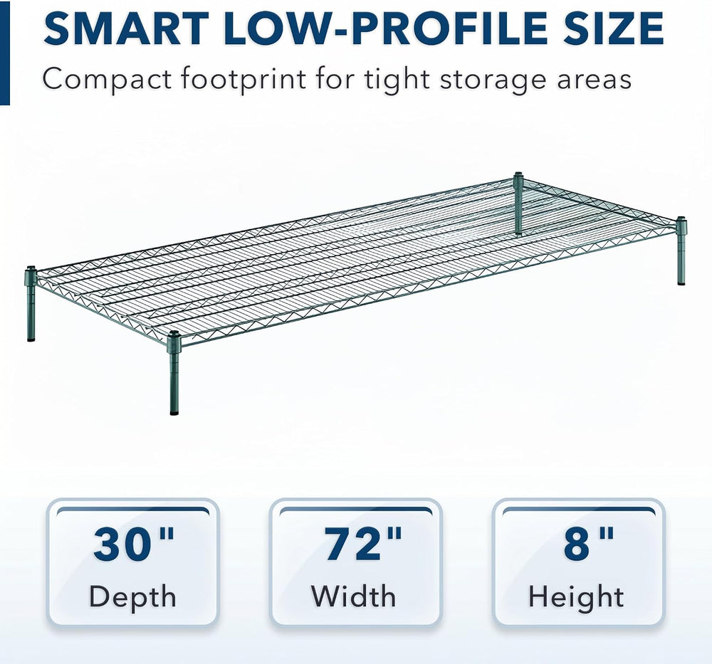 Green Epoxy Wire Storage Shelf, Dunnage Rack, Commercial 1 Tier Small Shelf, ...