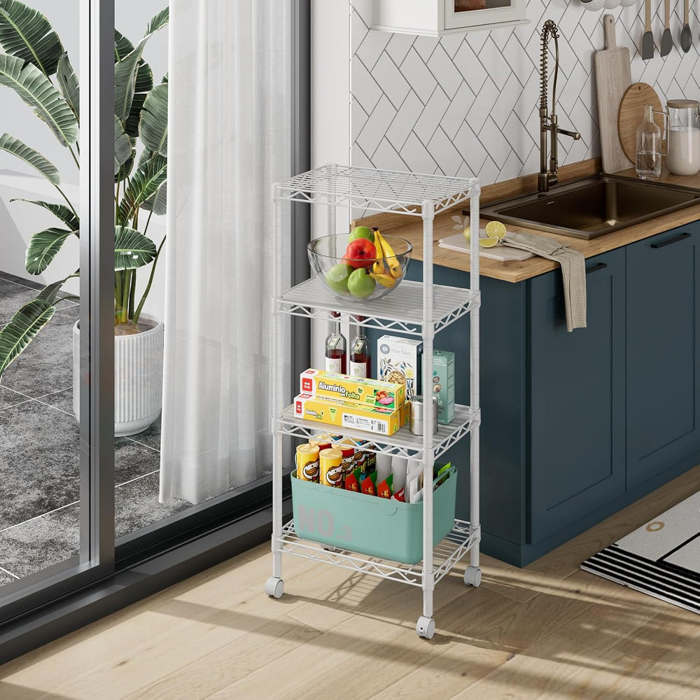 Golpart 4Tier Adjustable Storage Shelves Metal Wire Shelving Standing Shelf
