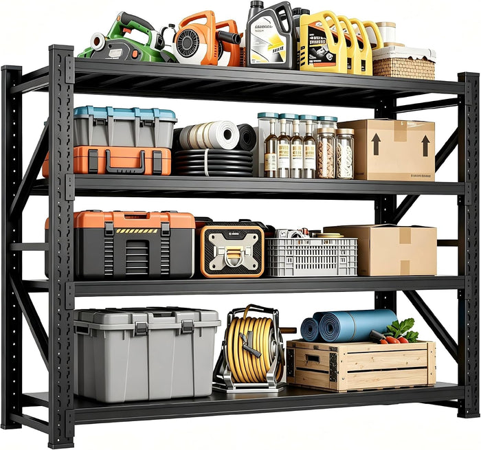 Heavy‑Duty Metal Garage Shelving Unit, 3000 LBS Total Load Capacity