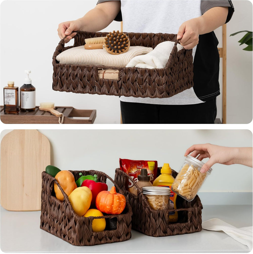 GRANNY SAYS Wicker Baskets for Organizing, Waterproof Basket for Shelves