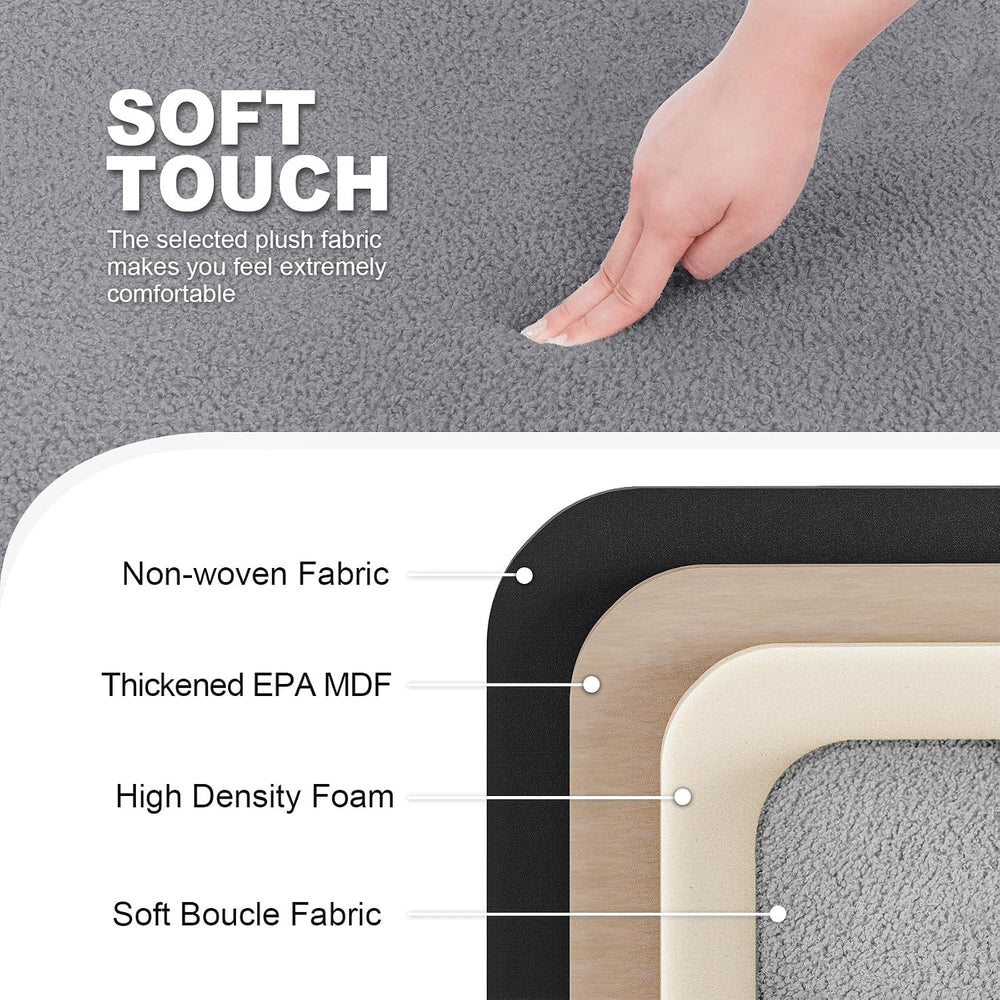 PINPLUS Storage Ottoman Bench Sherpa Foot Rest, Foldable Boucle Ottomans, Lar...