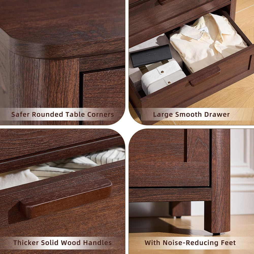 Joaxswe Farmhouse 6 Drawer Dresser for Bedroom, Walnut
