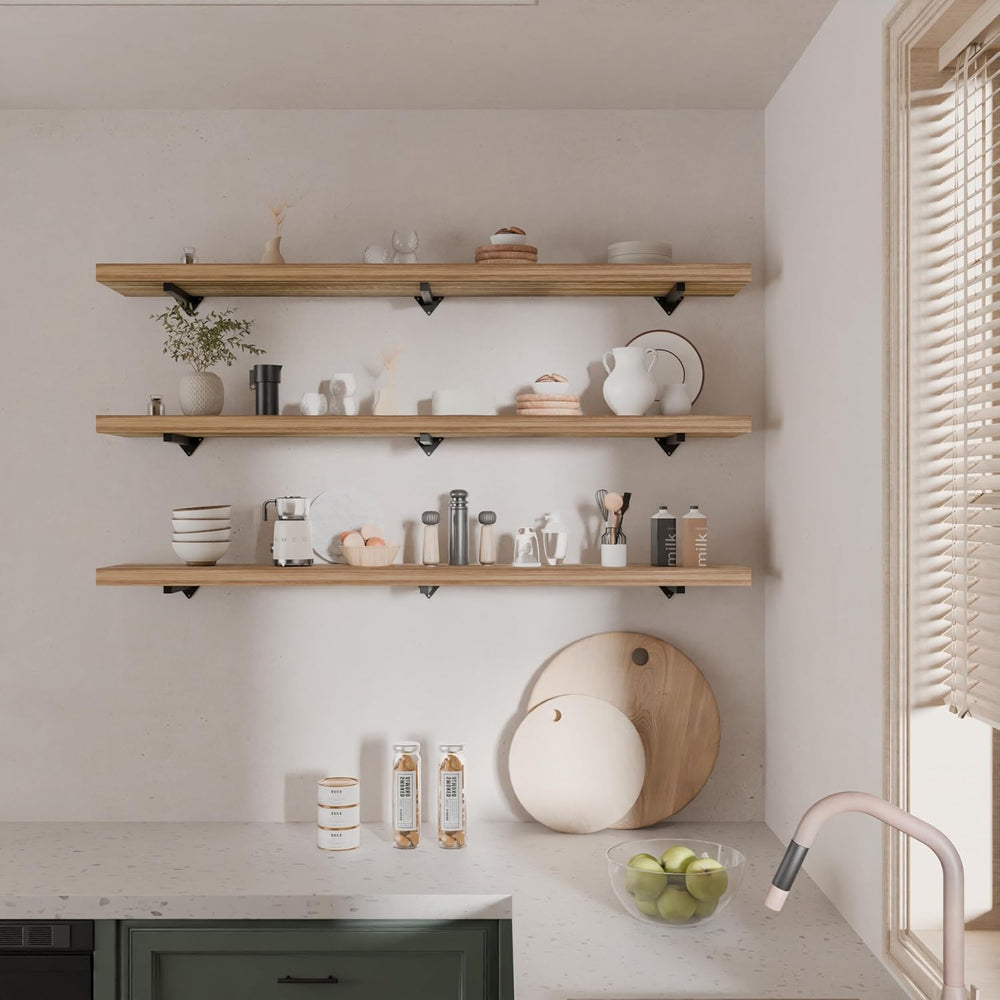 Long Wall Shelves 60 inch,Long Floating Shelf Set of 3, Large Wall Mounted Sh...