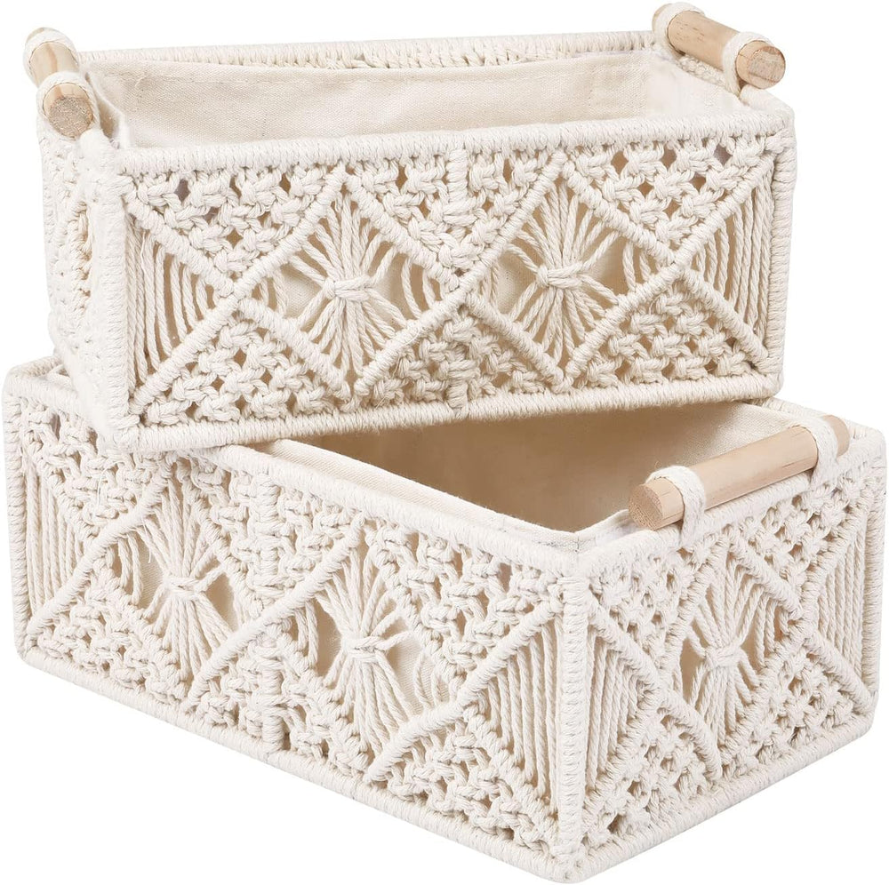 ANMINY 5PCS Macrame Storage Baskets for Organizing Boho Decor Baskets Storage...