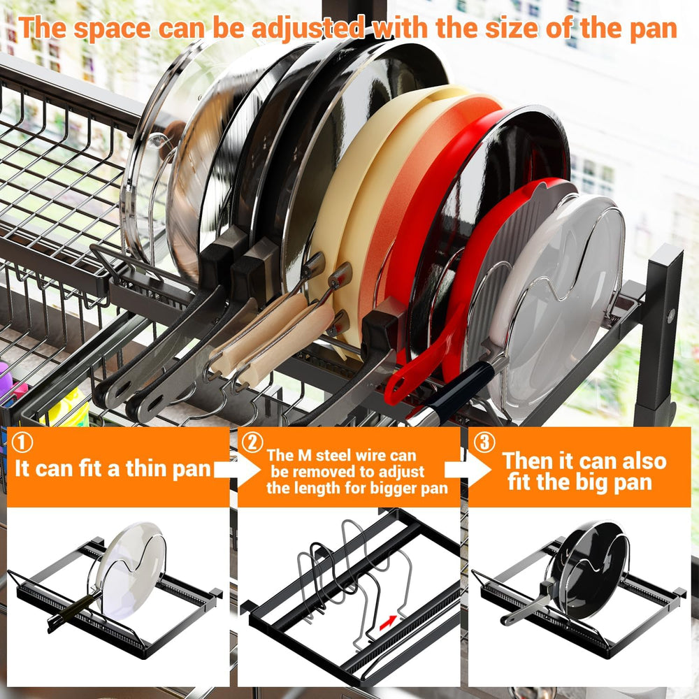 ADBIU Over Sink Dish Drying Rack (Expandable Height/Length) Snap-On Design La...