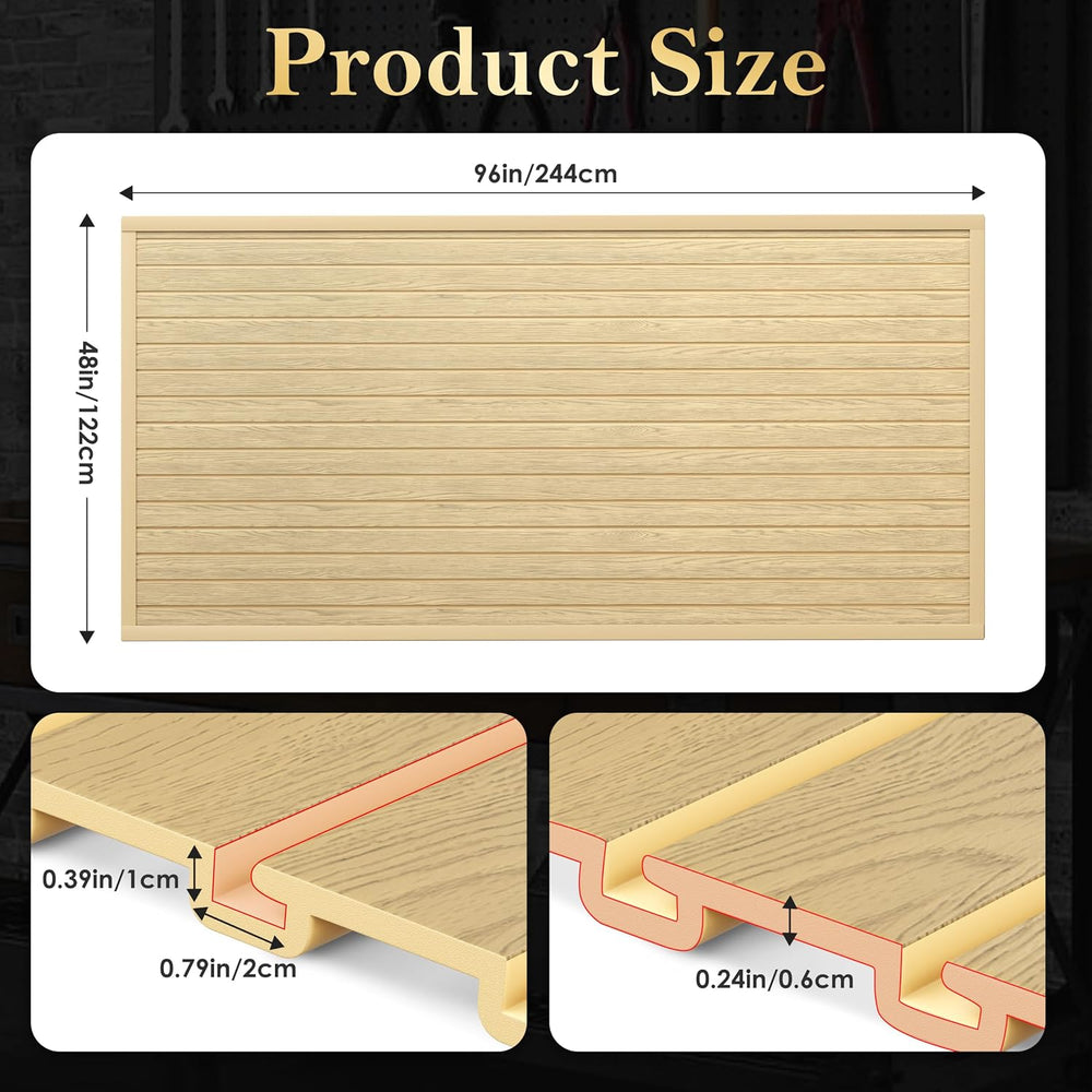 Slatwall 4x8 FT, Slat Wall Paneling Garage Organizer Storage System