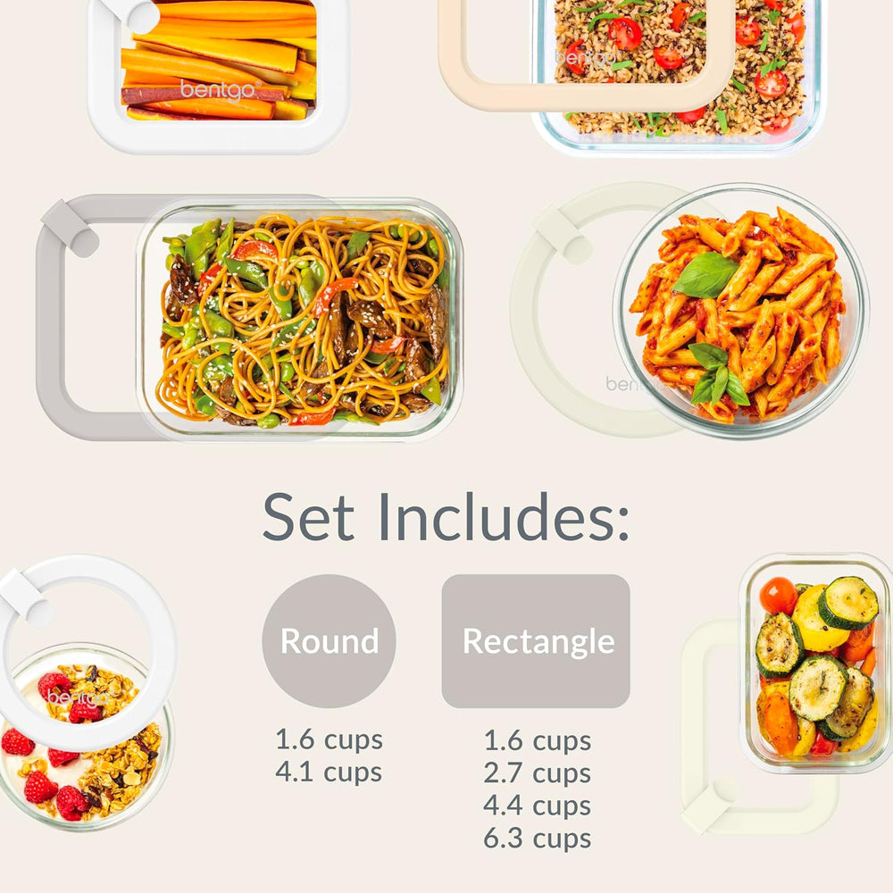Bentgo Signature Glass Food Storage Containers with Lids, 12 Piece Set