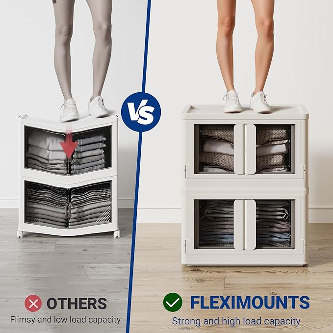 FLEXIMOUNTS 75 QT Stackable Storage Bins