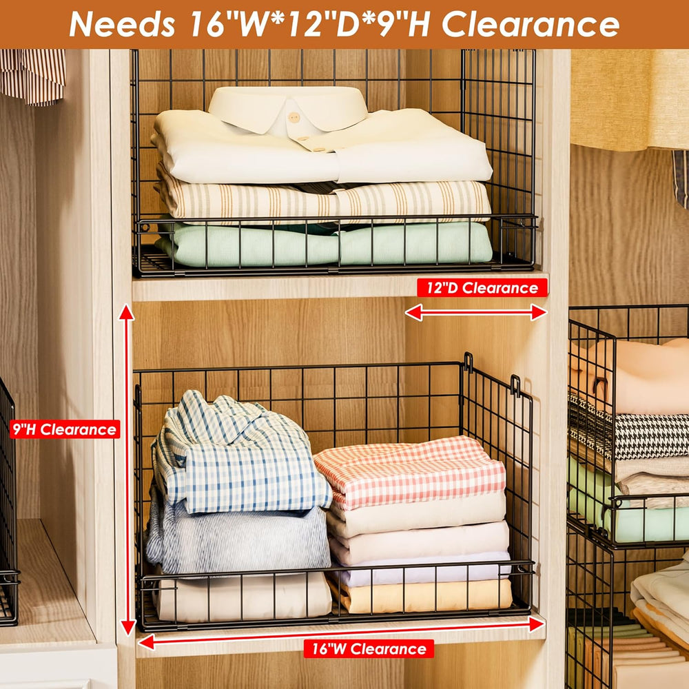 Yociyoga 5-Tier Stackable Closet Organizers and Storage Shelves, Closet Shelf...