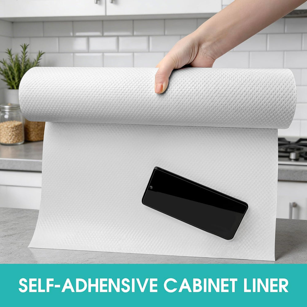 Self-Adhesive Large Cabinet Shelf Liner: Non-Slip Removable 24" W x 290&...