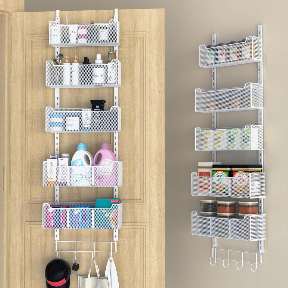 VyGrow Over The Door Organizer, Metal Door Organizer Hanging with 5 Adjustabl...
