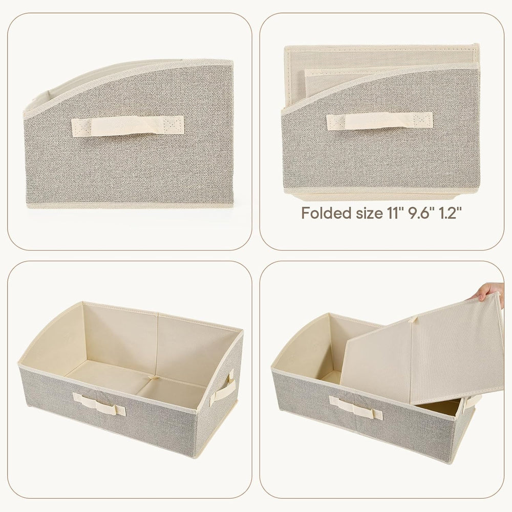 DAYARD Fabric Bins [3-Pack], Trapezoid Storage Bins with Handles, Foldable Ba...