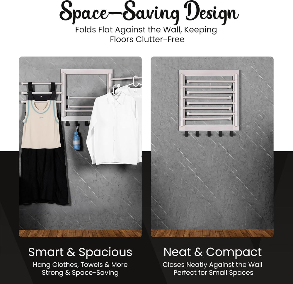 Wall Mounted Drying Rack - Clothes Drying Rack Wall Mounted for Laundry - 20 ...