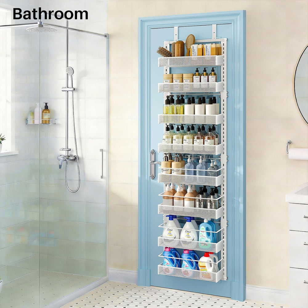 SNTD 8 Tiers Narrow Over the Door Organizer, 12.3"W x 4.7"D x 69&qu...