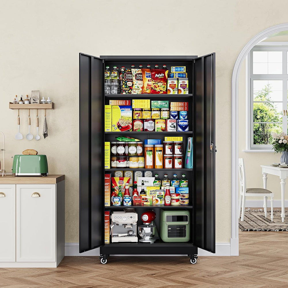 Letaya Metal Garage Storage Cabinets with Wheels,Steel Tool Cabinets Lock Doo...