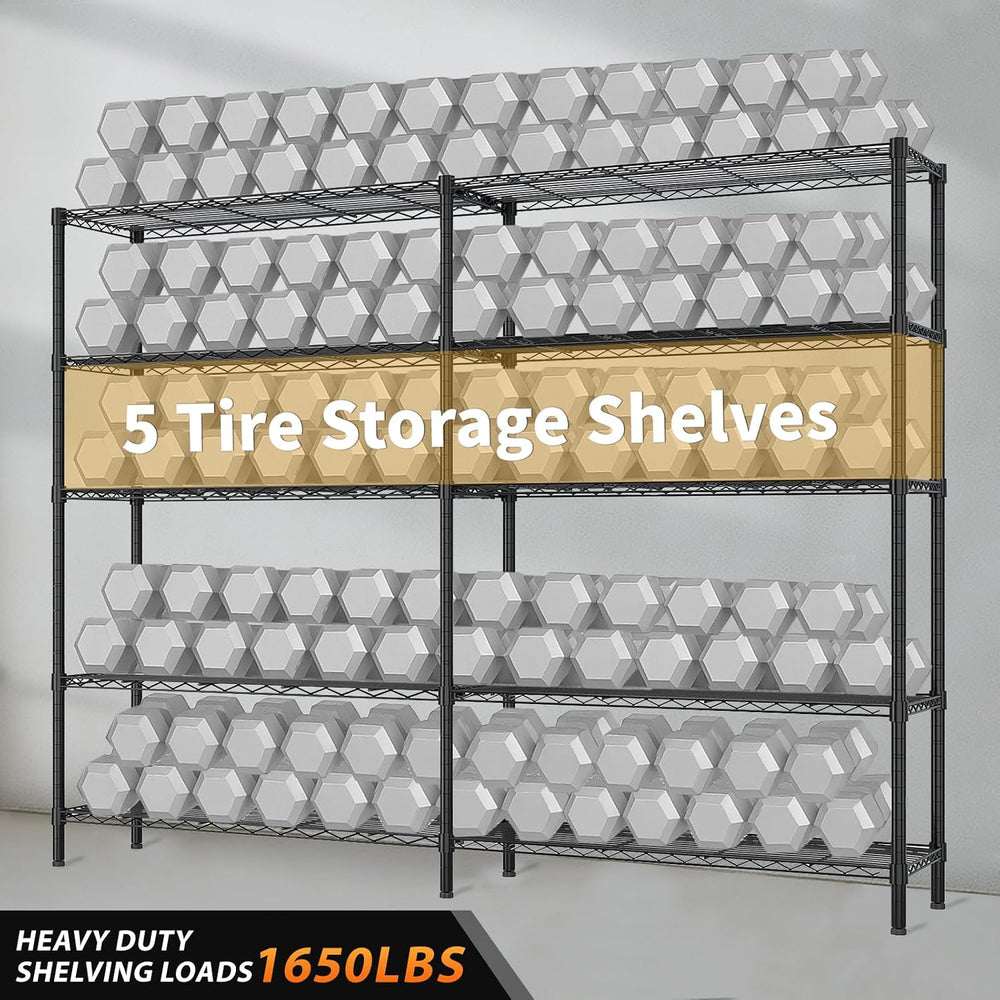 Karl home Black 5 Tier Adjustable Garage Storage Shelves