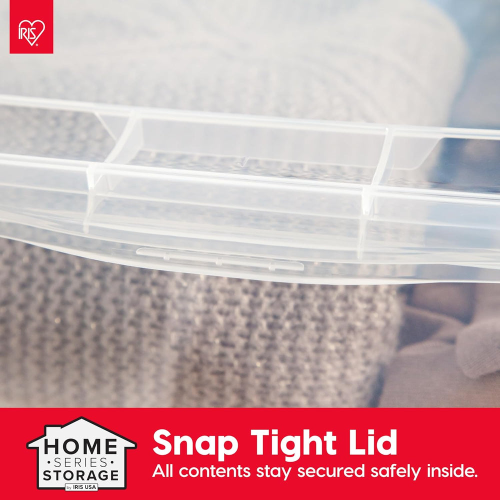 IRIS USA 12-Pack 17 Qt Storage Bins with Lids, Clear, Stackable