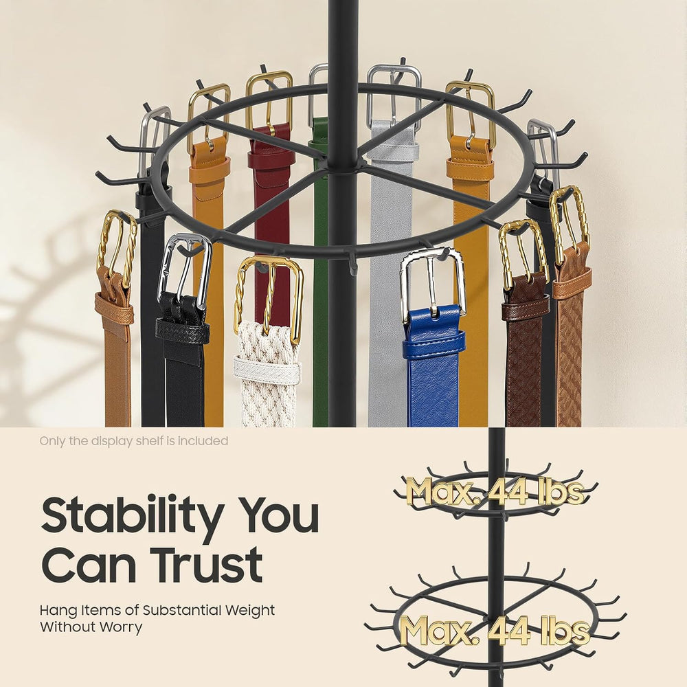 Floor Standing Belt Display Rack, 66in Height Display Stands for Belts