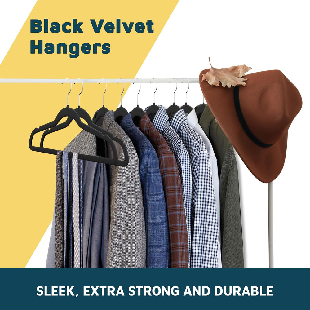 Lifemaster Velvet Non-Slip Plastic Hanger Set - 100 Pieces Non-Slip Clothes H...