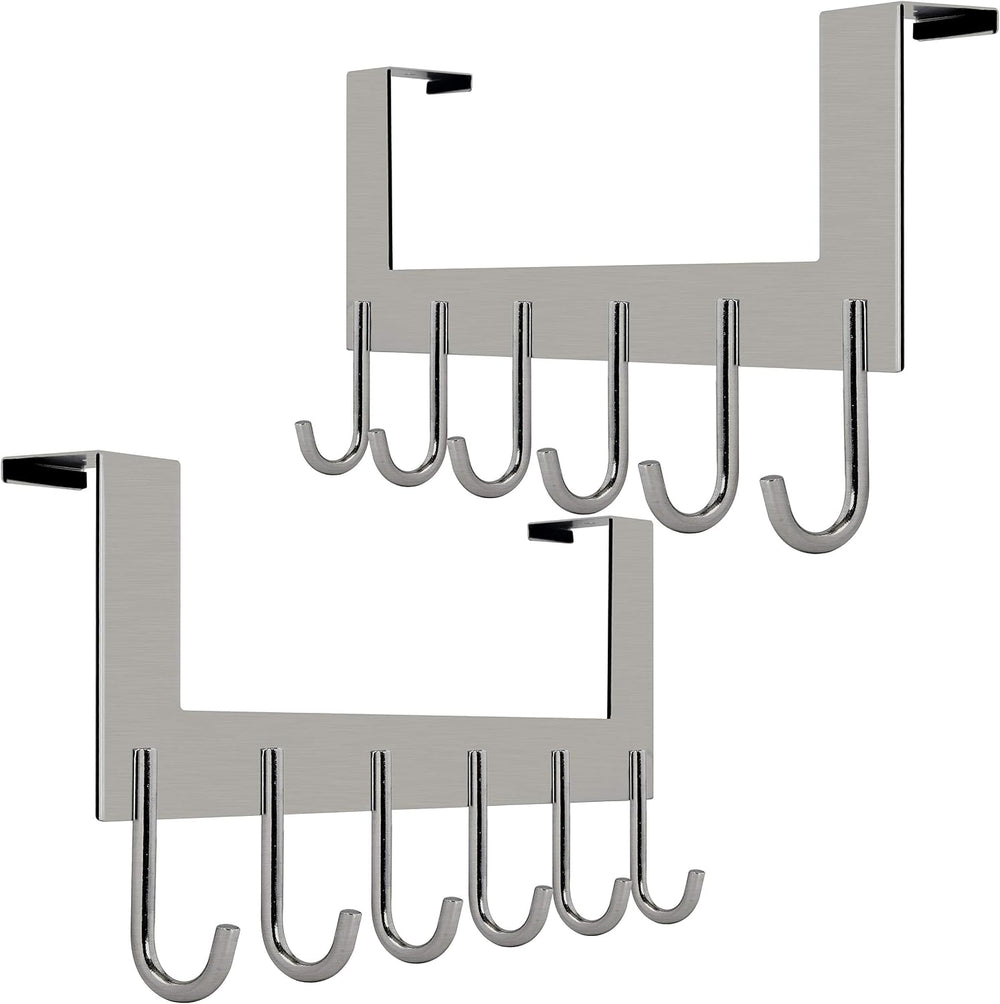 WEBI Over The Door Hooks Door Hanger,Over The Door Towel Rack with 6 Hooks fo...