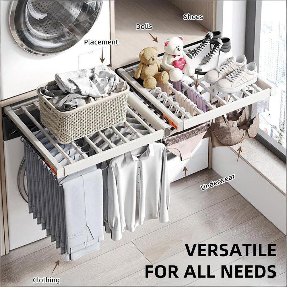 Hidden Pull Out Drying Rack, Extendable Pull Out Trousers Rack, Space Saving,...