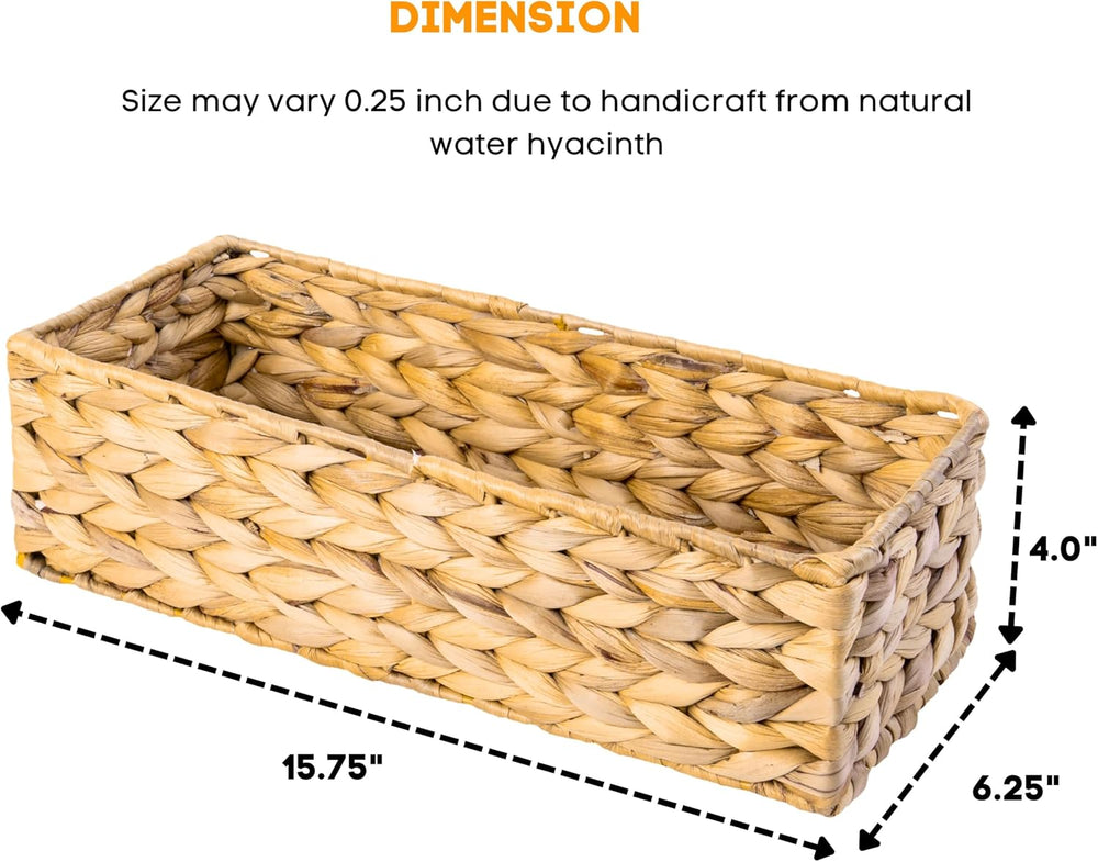 M4DECOR Set of 3 Wicker Toilet Paper Holders – Toilet Tank Basket, Back of To...