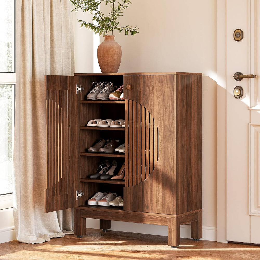 LITTLE TREE 5-Tier Shoe Cabinet, Adjustable Height Shelves, 39.8" Tall F...