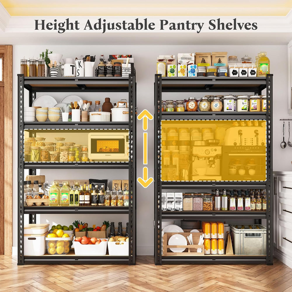 REIBII 2-Pack Garage Shelving, Heavy Duty Storage Rack for Shed Workshop