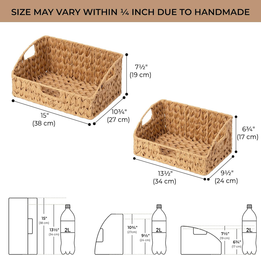 GRANNY SAYS Wicker Storage Basket, Trapezoid Woven Baskets for Storage
