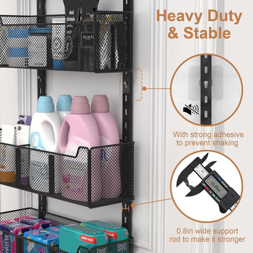 VyGrow Over The Door Organizer, Metal Door Organizer Hanging with 5 Adjustabl...