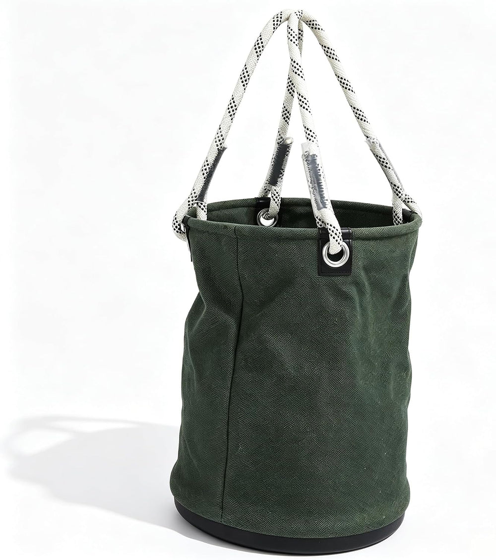 Canvas Bucket, 40x30cm 30KG Load Bearing Canvas Tool Organizer Plastic Bottom...
