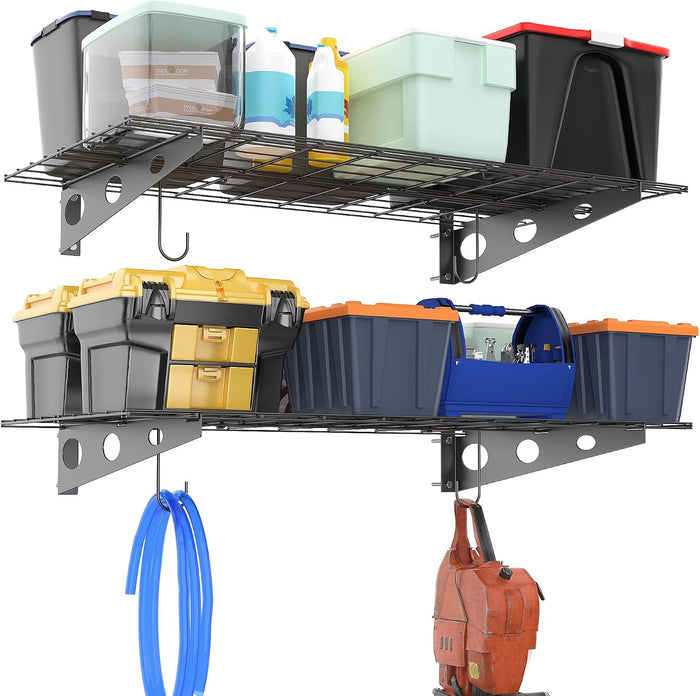 Ultrawall Garage Wall Shelves, 2 x 4 ft Wall Mounted Storage Shelves, Heavy