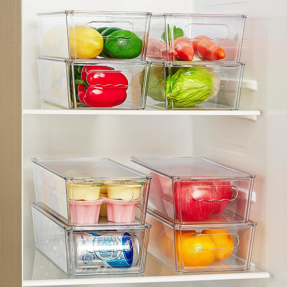 Vtopmart 12pcs Clear Stackable Storage Bins with Lids