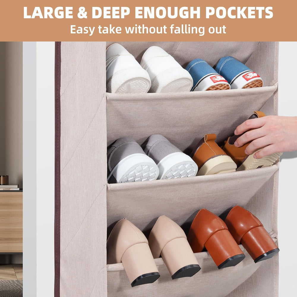 STORAGE MANIAC Over the Door Shoe Organizer Heavy-Duty Large Deep Pocket Hang...