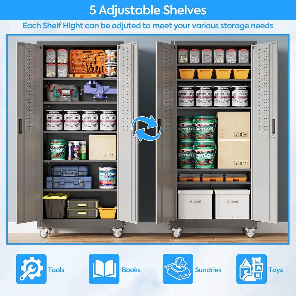 Upgrade 71H''*32''W*16''D Metal Garage Storage Cabine...